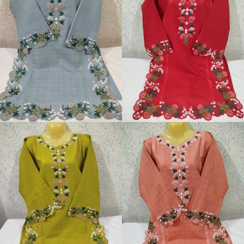 Premium Scalloped Embroidered Kurti Collection