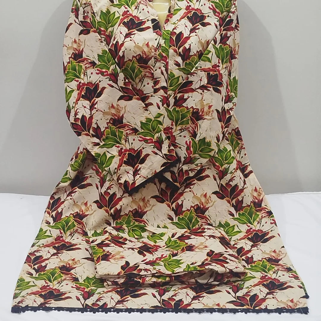 Classic Floral Khaddar 2-Piece Suit