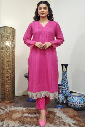 Hot pink chickenkari 2-piece ready to wear dress!